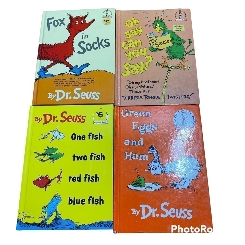Dr. Seuss Book Bundle Fox in Socks One Fish Oh Say Can You Say Green Eggs